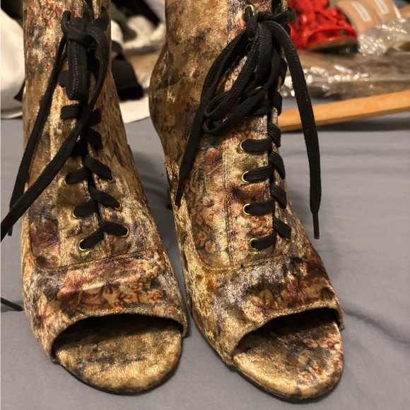 Nanette Lepore Shoes - Nanette Lepore Women's Halle Ankle Bootie, Cognac Multicolor Suede 7M